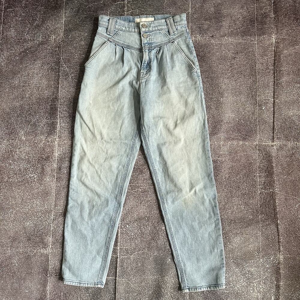 Women's Mother Denim The Pleated Popular Peg Intoxicated High Waist Jeans Sz 25